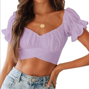 Brand new! Never worn. Lavender tie top